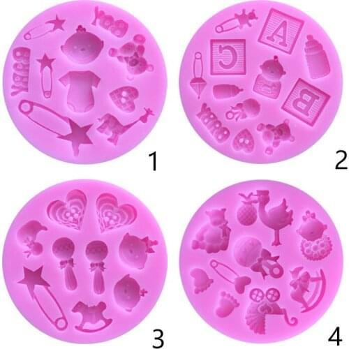 Variety Baby Products Shape Fondant Baking Silicone Mold DIY Birthday Party Gift Chocolate Cake Candy Decoration Mould