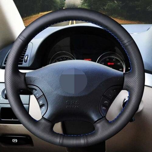 KOADE Hand-stitched Black Non-slip Comfortable High Soft Artificial Leather Car Steering Wheel Cover for Mercedes Benz W639