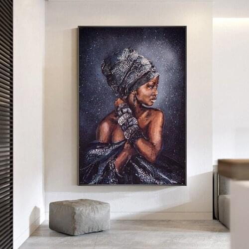 Sexy African Nude Women Abstract Portrait Oil Painting on Canvas Posters and Prints Wall Art Picture for Living Room Home Decor