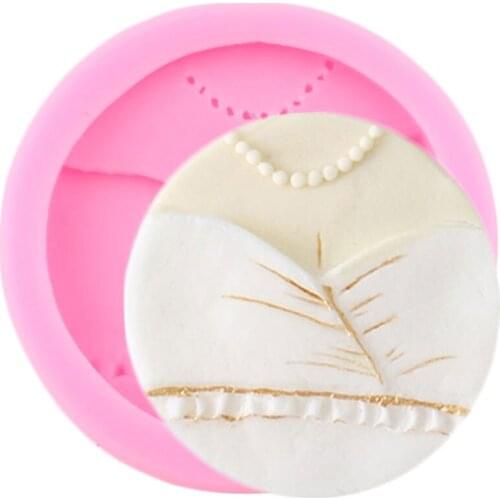 Bride Dress Silicone Mold Wedding Cupcake Topper Fondant Mould Wedding Cake Decorating Tools Cookie Baking Candy Chocolate Mold