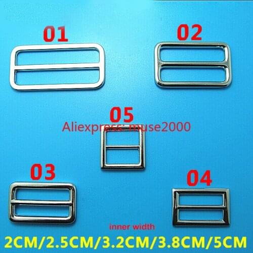 Weaving tape buckle steel metal belt anchor step adjusting clip fastener Shoulder straps buckle bag clothing accessories