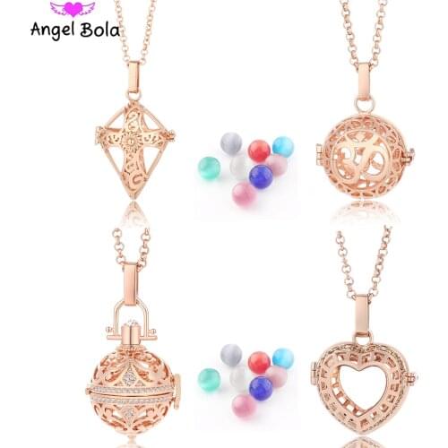 Vintage Pregnancy Necklace Aroma Essential Oil Diffuser Pregnant Women Gifts Angel Bola Ball Locket Angel Necklace Opal Ball