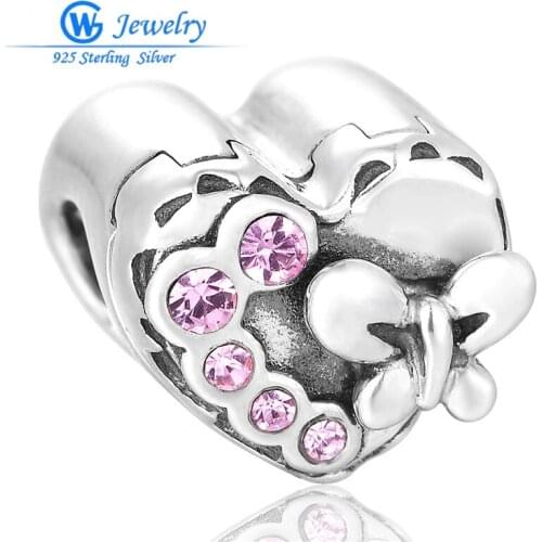 GW Jewelery Christmas Heart Box Charm Can Be Opened Sterling Silver Findings Natural Stone Bracelet Bead Diy Making X168H20
