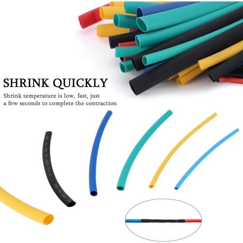 100pcs Multicolor 100mm Heat Shrinkable Tube Clear Plastic Bag Polyvinyl Chloride Shrinking Tubes