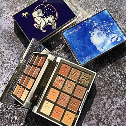 12-Color Chinese Zodiac Eye Shadow Romantic Color Star Story Pearly Lustre Matte Eyeshadow Compact Eye Shadow Color Palette