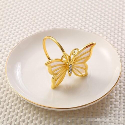 12pcs/metal golden butterfly napkin ring for wedding banquet, family gathering, hotel supplies, model room accessories