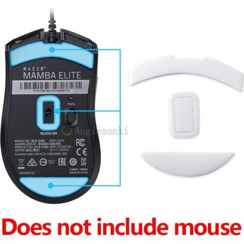 2Sets White Curved Edges Mouse Feet Pads Skates for RAZER MAMBA ELITE