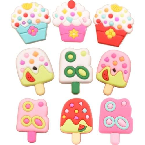 27PCS Ice cream Summer accessories Boutique Hair Accessories for Hair Bows Barrette Center Cute Headwrap Slime Supplies