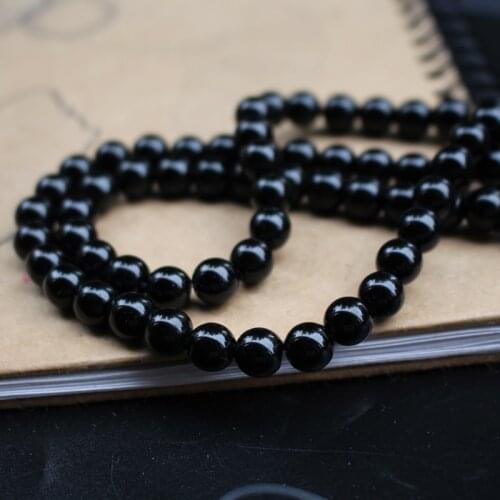 4/6/8/10mm Black Glass Beads Round 1string about 80cm for jewelry making Bracelet Earring Necklace DIY Accessoires