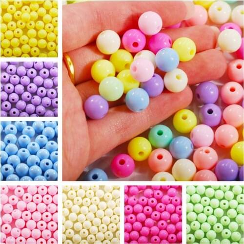 500g/bag wholesale All Size 6-20mm Candy Color Round Ball Acrylic Spacer Sewing Beads For Sew Clothing Fabric Diy Accessories