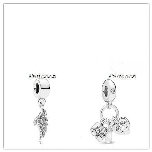 925 Sterling Silver Charm My Little Baby With Bottle Booties & Heart Bead Fit Pandora Bracelet & Necklace Diy Jewelry