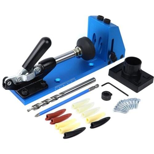 Woodworking Inclined Hole Doweling Jig Pocket Hole Jig Kit With 9.5mm Drill Bit Guide For Hole Puncher Furniture Carpentry Tools