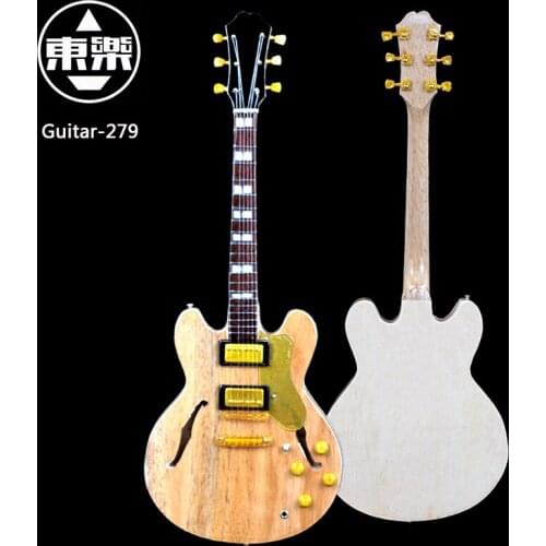 Wooden Handcrafted Miniature Guitar Model guitar-279 Guitar Display with Case and Stand (Not Actual Guitar! for Display Only!)