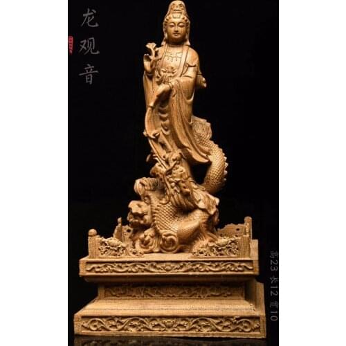 Wild Huian Aloes Dragon Guanyin Wooden Living Room Buddha Ornaments Crafts Carving Engraving Gifts to Share Advanced Collection