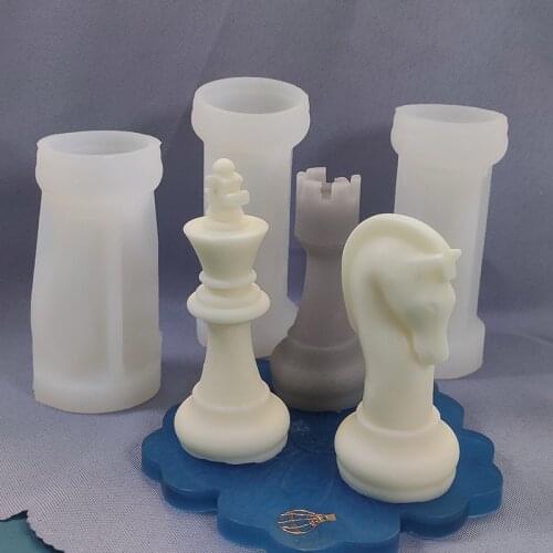 Aesthetic Creative Silicone Chess King Queen Candle Making Moulds 3D Soap Candle Making Wedding Gifts Craft Home Decor Supplies