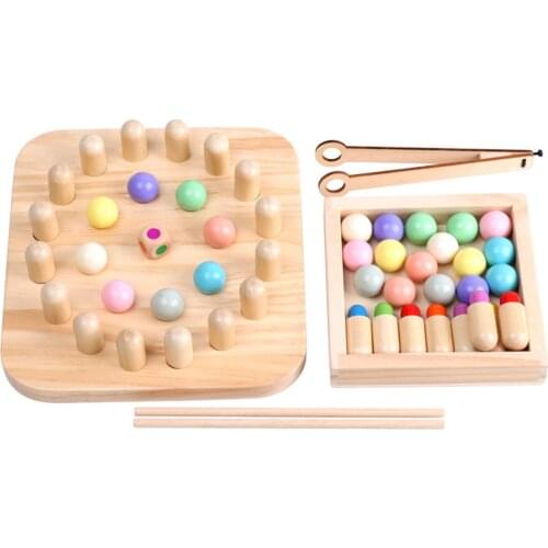 Wooden Beads Game Montessori Educational Early Learn Children Clip Ball Puzzle Preschool Toddler Toys Kids For Children Gifts