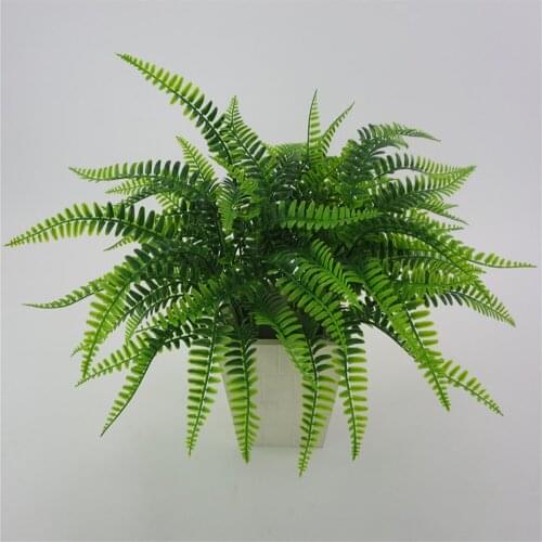 Artificial Persian Leaf 38CM 7 Forks Wall Plant Wedding Decoration Lysimachia Plastic Green Leaves Fake Persian Grass
