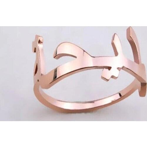 Personalized Custom Name Ring Wedding Jewelry Arabic Ring Stainless Steel Adjustable Bague Femme Bijoux