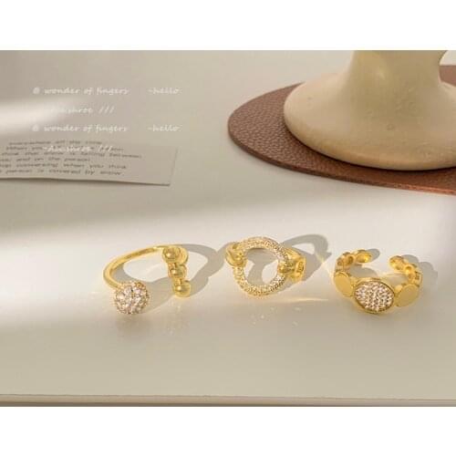 Gothic Super Value Gold Three Piece Adjustable Rings For Woman 2021 Korean Fashion Jewelry Party Girls Finger Sexy Accessories