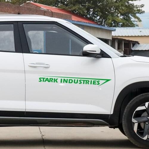 2Pcs 10*70cm Stark Industries Car Sport Racing Body Stripes Stickers Vinyl Decals for Renault koleos duster megane car sticker