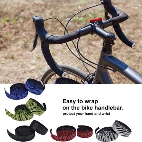 Bike Handlebar Tape Road Bicycle Anti-slip Silica Gel EVA Shock Absorption Handle Bar Tape Cycling Wrap End Plug