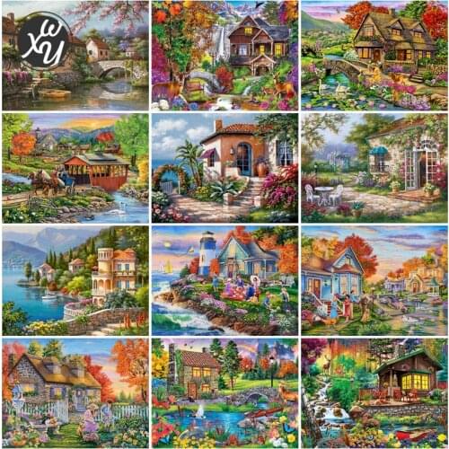 Diamond Painting Kits for Adult Warm House Rhinestones Embroidery Round Square Cross Stitch Full Drill Mosaic Art for Home Decor