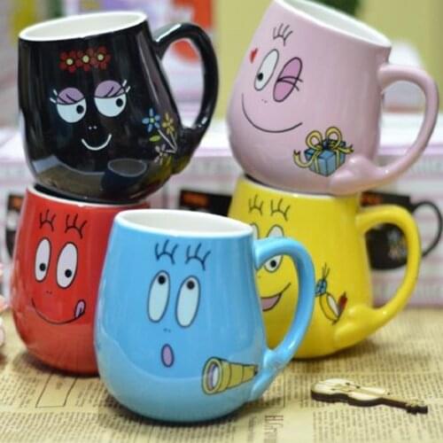 2021 New Barbapapa Ceramic Coffee Mug Creative Barbapapa Childrens Breakfast Cup 300ml Cartoon Tea Milk Ice Cream Mug Best Gift