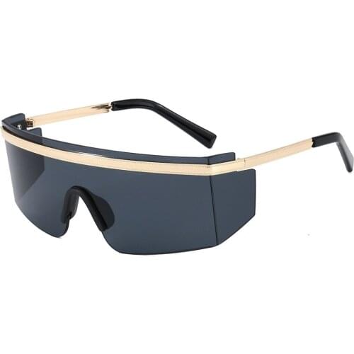 New Oversize One Piece Sunglasses Women Men Luxury Brand Vintage Square Sun Glasses Man Goggle Unique Sunglasses UV400