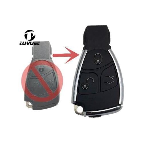 Updated Modified 3 Buttons Flip Remote Key Shell for Benz C E S Class Folding Key Blanks