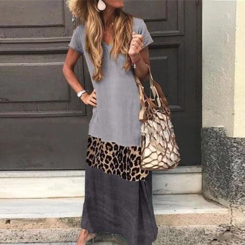 Womens sexy stitching color three-dimensional sense dress fashion leopard pattern womens long skirt shopping together casual