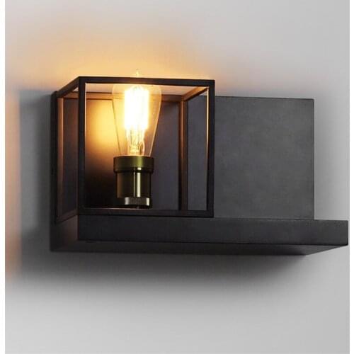 Nordic Loft Style Industrial Vintage Wall Light Fixtures Iron Wood Antique Lamp Bedside E27 Bulb LED Wall Sconce Home Lighting