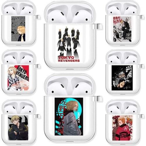 Anime Tokyo Revengers Transparent Airpods Case for Funda Airpods 2/1 Cover Manjirou Sano Ken Ryuuguuji Soft TPU Cases Coque
