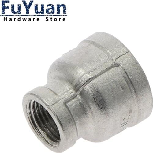 1/8" 1/4" 3/8" 1/2" 3/4" 1" 1-1/4" 1-1/2" Double Female BSP Threaded Reducer 304 Stainless Steel Pipe Plumbing Fitting Connector