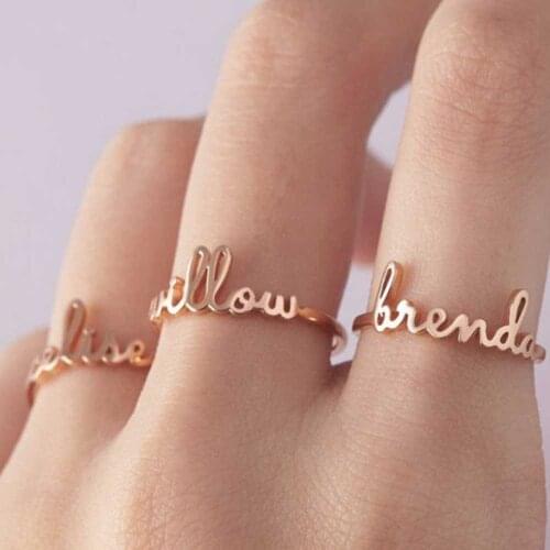 Mumuxing Customized Personalized Stainless Steel Ring Adjustable Personalized Name Couple Ring Stylish Creative Gift