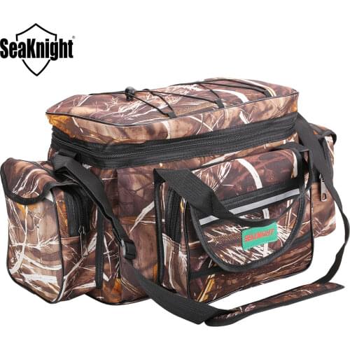 SeaKnight SK003 Fishing Bag Reel lure Bag Multifunction Fishing Backpack 50cm*27cm Reel Case Camouflage Khaki Fishing Tackle Bag