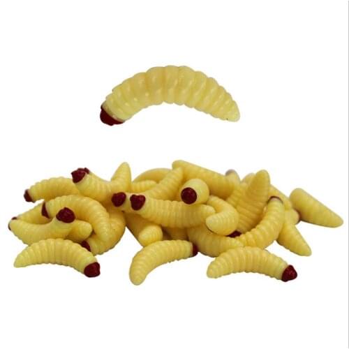 SUFFYU100PCS/ Outdoor Fishing Bionic Breadworm Soft Bait Aphid 2.4cm/0.5g Artificial Manufacturing Soft Bait Sink Fishing Lure