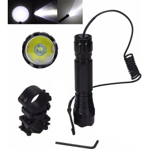 Tactical 1200Lm XML T6 LED Military Flashlight Hunting Torch Camping Light +Remote Switch