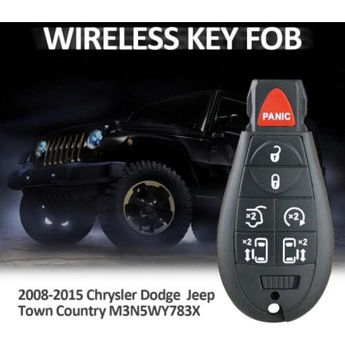 Universal Key Control 433 MHZ With 46 Chips Remote Cloning 6 Channel For 2008-2015 Chrysler Dodge Jeep Town Country M3N5WY783X