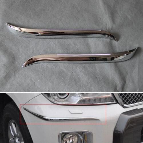 For Toyota Land Cruiser LC200 2008 2009 2010 2011 2013 2014 Upper Front Fog Light Bumper Moulding Strip Cover Trim Deocration