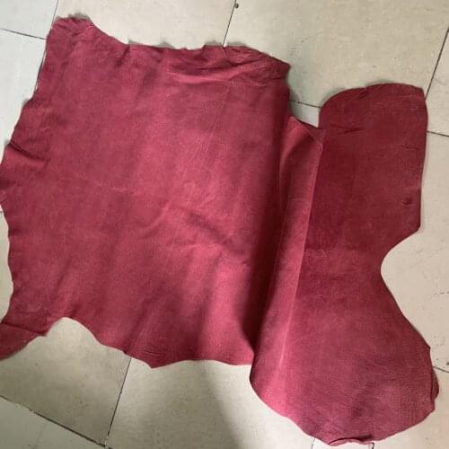 Wine red Genuine pig split skin leather lining material sale by whole piece