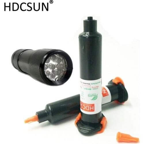 High quality tp2500 uv glue UV Glue LOCA Liquid Optical Clear Adhesive + 9 LED UV Flashlight UV Curing Adhesive for lcd repair