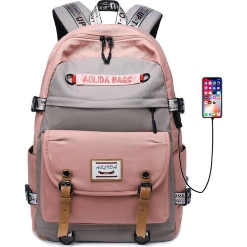 Women Usb Laptop Bag School Bags for Girls Teenagers Backpack Bookbags 2021 Large Capacity Middle High College Teen Schoolbag