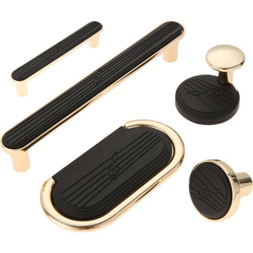 1pc pull handle with screw Modern Fashion Drawer Knobs Zinc Alloy black golden durable furniture handle Hardware Free Shipping