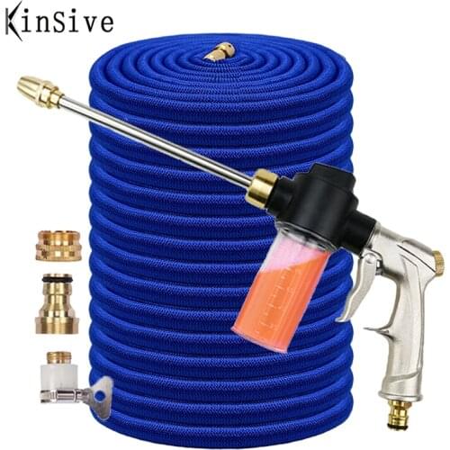 16FT-150FT Expandable Magic Garden Watering Hose 1/2 Flexible High Pressure Car Washing Plasti Pipe Foam Spray Gun For garden