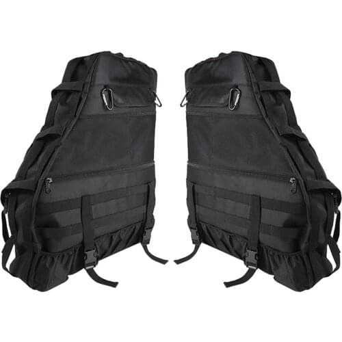 2Pcs 4-door Roll Bar Storage Bag Cage Trunk Multifunctional For Jeep Wrangle Adjustable Organizers & Cargo Bag Saddlebag