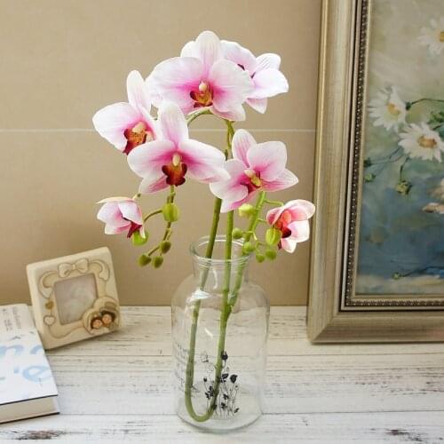 2 fork 3d print Butterfly Orchid green plastic Idyllic country fake flower table interior decoration Artificial flower