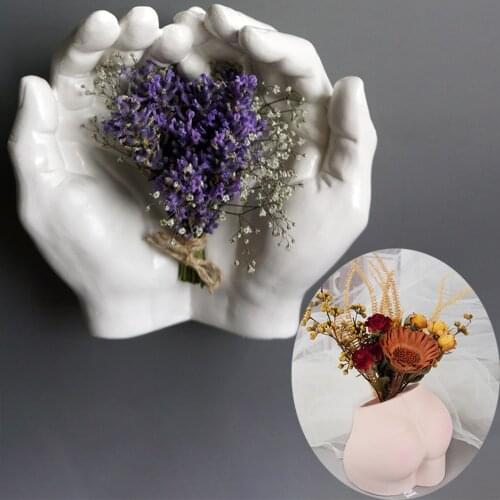 3D Plant Pot Mold Silicone Succulent Flower Pot Concrete Cement Clay Molds Candle Holder Flower Arrangement Container Mould Tool