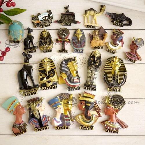 BABELEMI 3D Resin Egypt Fridge Magnet Travel Souvenirs Egyptian Royal Cleopatra Pharaoh Magnets for Refrigerators Home Decor