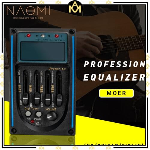 Acoutic Guitar Pickup Preamp LC-5 5 Bands EQ Equalizer Acoustic Guitar Preamp EQ Equalizer Tuner Piezo Ceramic Pick-up