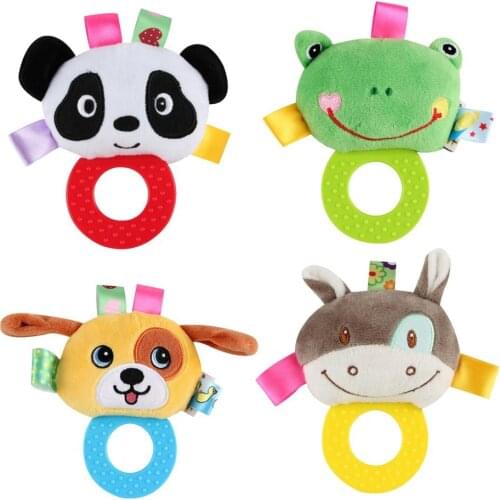 Baby Bite Rattles Ball Grasping Baby Ball Cute Plush Soft Cloth Hand Rattles Education Toys Infant Baby Comfort Sleeping Toys